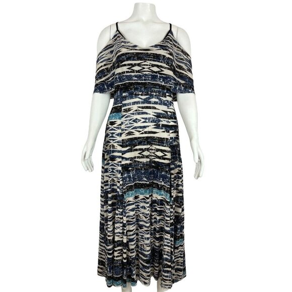 Urban Outfitters Ecote Medium Cold Shoulder Maxi Dress Boho Off Shoulder - Picture 1 of 7